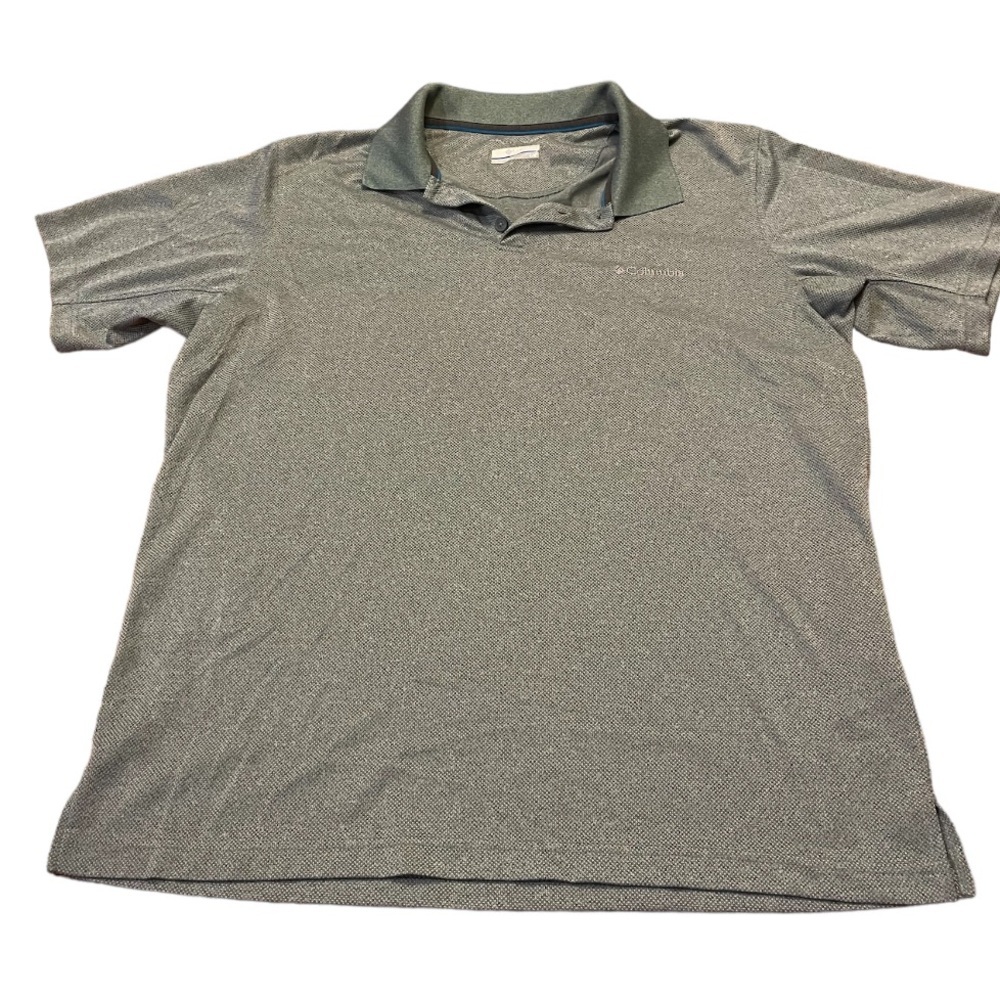 Columbia men’s green textured Polo collars pullover shirt size large